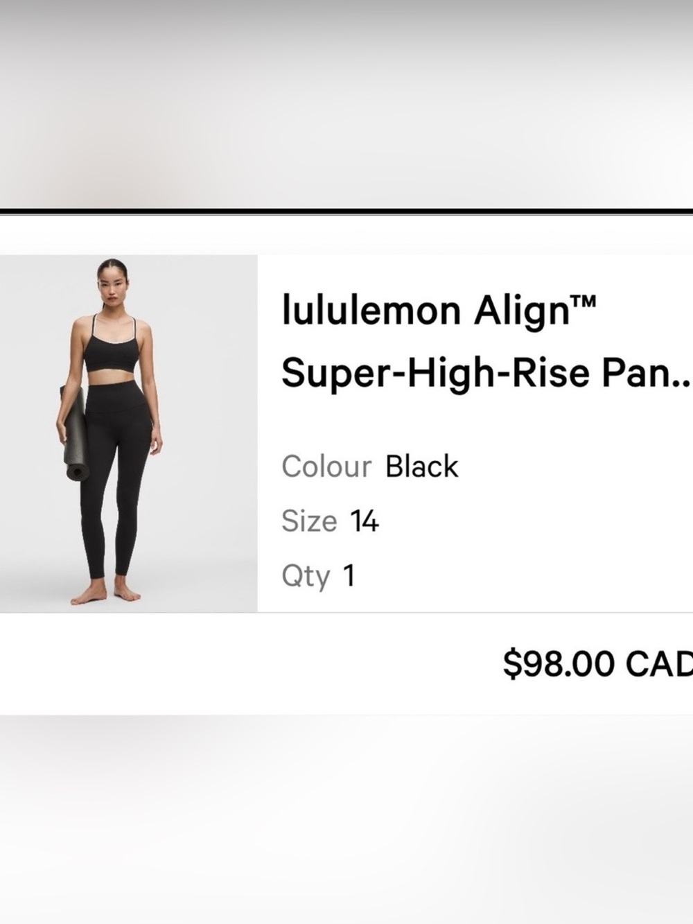 Lululemon Align Super-high Rise Leggings Size 14 28” length- Black